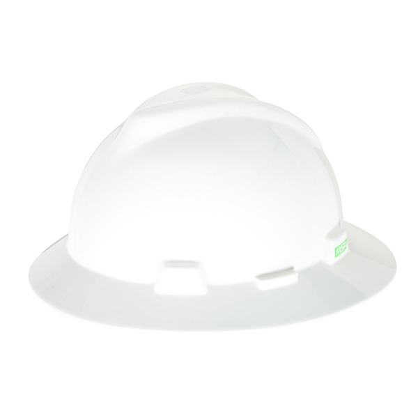 MSA&reg; V-Gard Hard Hat White Full Brim Fas-Trac Suspension