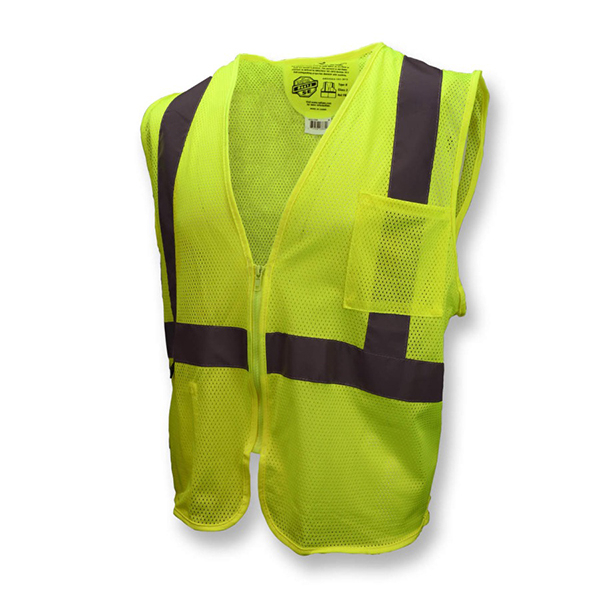 Radians SV25-2 Safety Vest ANSI Class 2 Level 2 Self Extinguishing Size L Lime