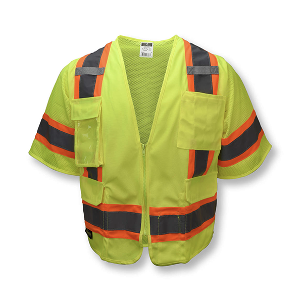 Radians SV63 Short Sleeve Safety Vest Size Large Lime Two Tone ANSI Class 3