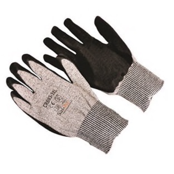 Seattle Glove CRBN3 SZ SM Black & Gray A5 Nitrile Palm Coated