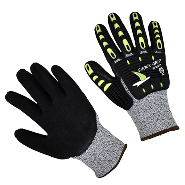 Seattle Glove GBN5 SZ 2X Impact A5 Black & Gray Shock Grip