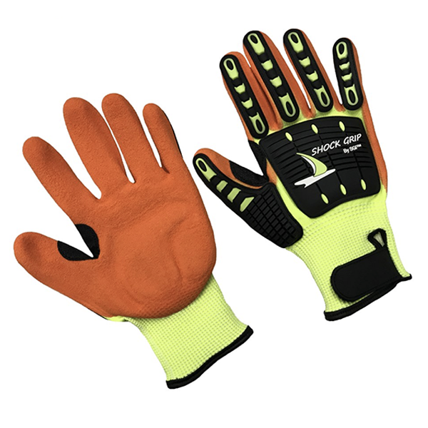 Seattle Glove HVNGOR5 SZ 2X A7 Orange & Yellow HPPE Shock Grip