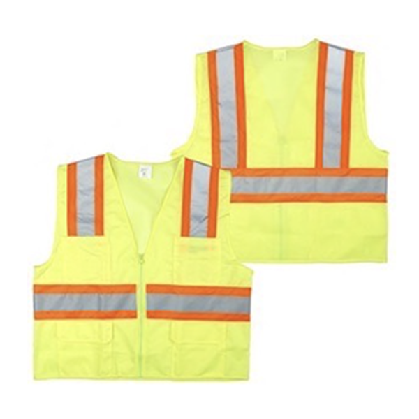 Seattle Glove SV02 Safety Vest Size X-Large Lime Zip Front Type R Class 2
