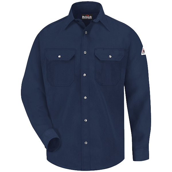 Lightweight Nomex&reg; FR Snap Front Uniform Shirt Large Navy